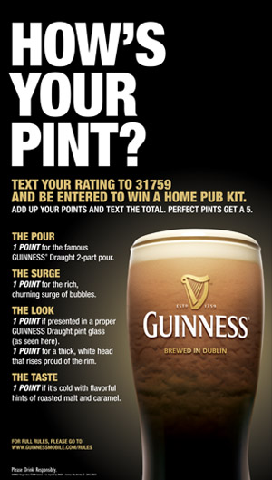 Joseph Ehlinger Copywriter – Guinness Ad – Rate Your Pint