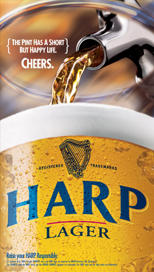 Joseph Ehlinger Copywriter – Harp Lager ad – Pint's Short Happy Life