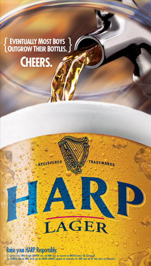 Joseph Ehlinger Copywriter – Harp Lager ad – Men Outgrow Their Bottles