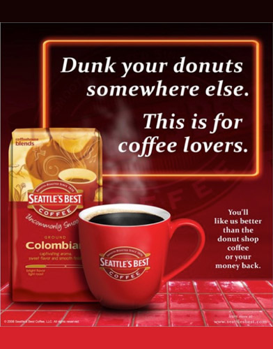 Seattle's Best Coffee Intro print ad – Don't Dunk
