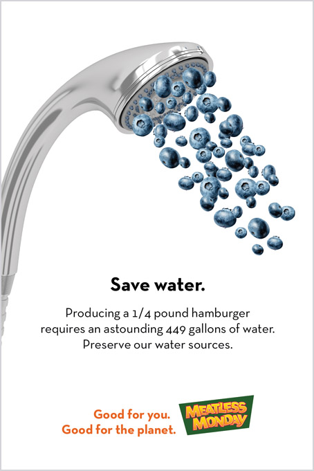 Meatless Monday ad campaign – conserve water