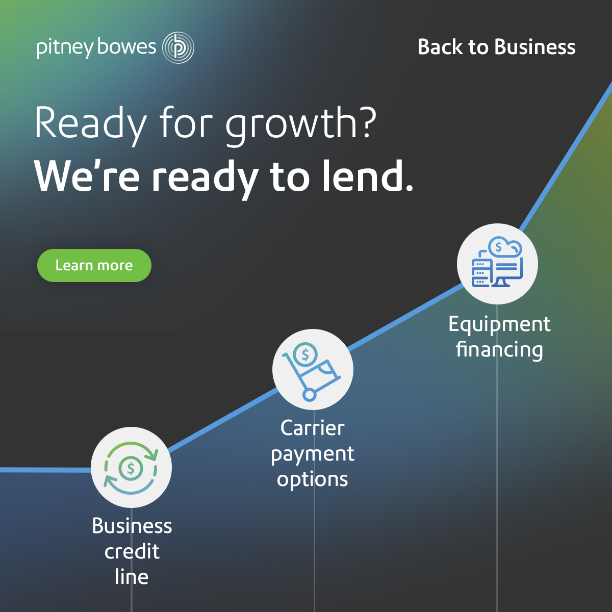 Back to Business campaign for Pitney Bowes Financial Services - social media examples - Joseph Ehlinger copywriter