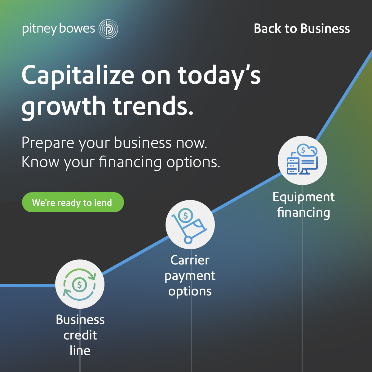 Back to Business campaign for Pitney Bowes Financial Services - social media examples - Joseph Ehlinger copywriter
