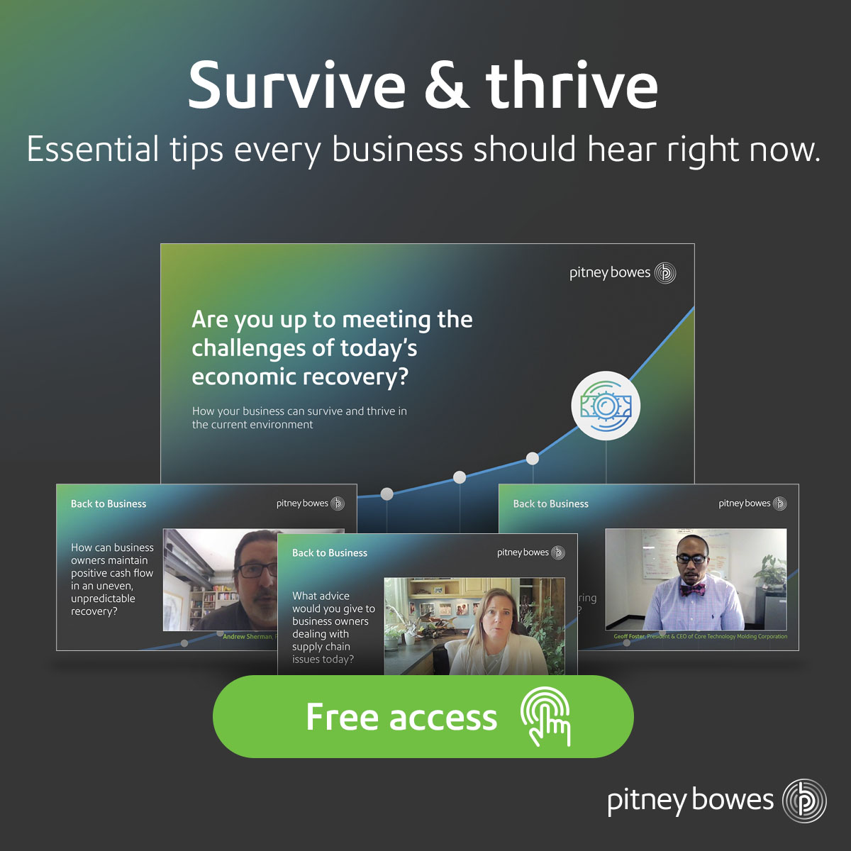 Back to Business campaign for Pitney Bowes Financial Services - social media retarget - Joseph Ehlinger copywriter