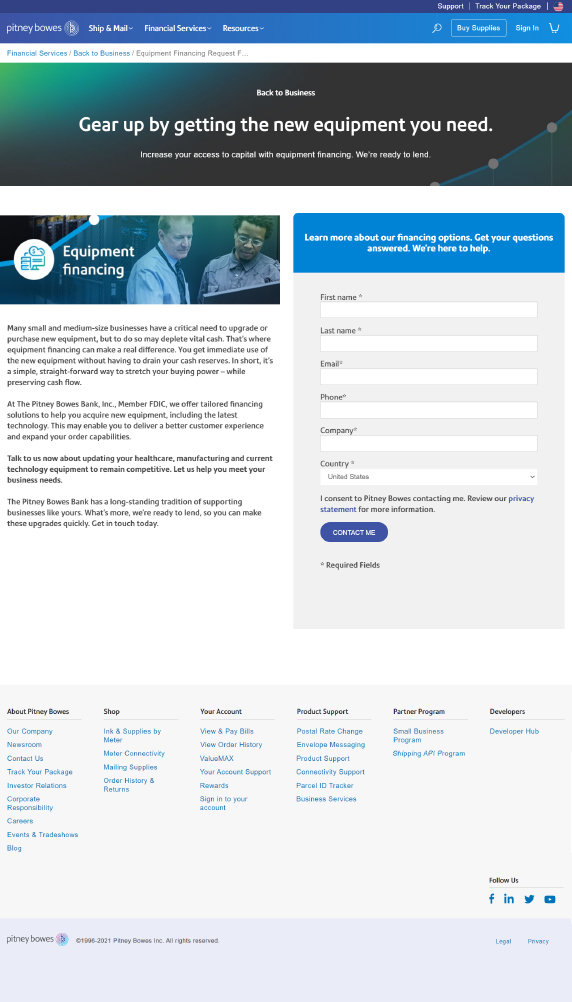 Pitney Bowes Financial Serivces Back to Business Campaign Equipment Financing - Joseph Ehlinger Copywriter