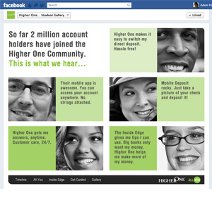 Higher One Financial Services Get Carded Facebook Campaign Testimonials Gallery - Joseph Ehlinger copywriter